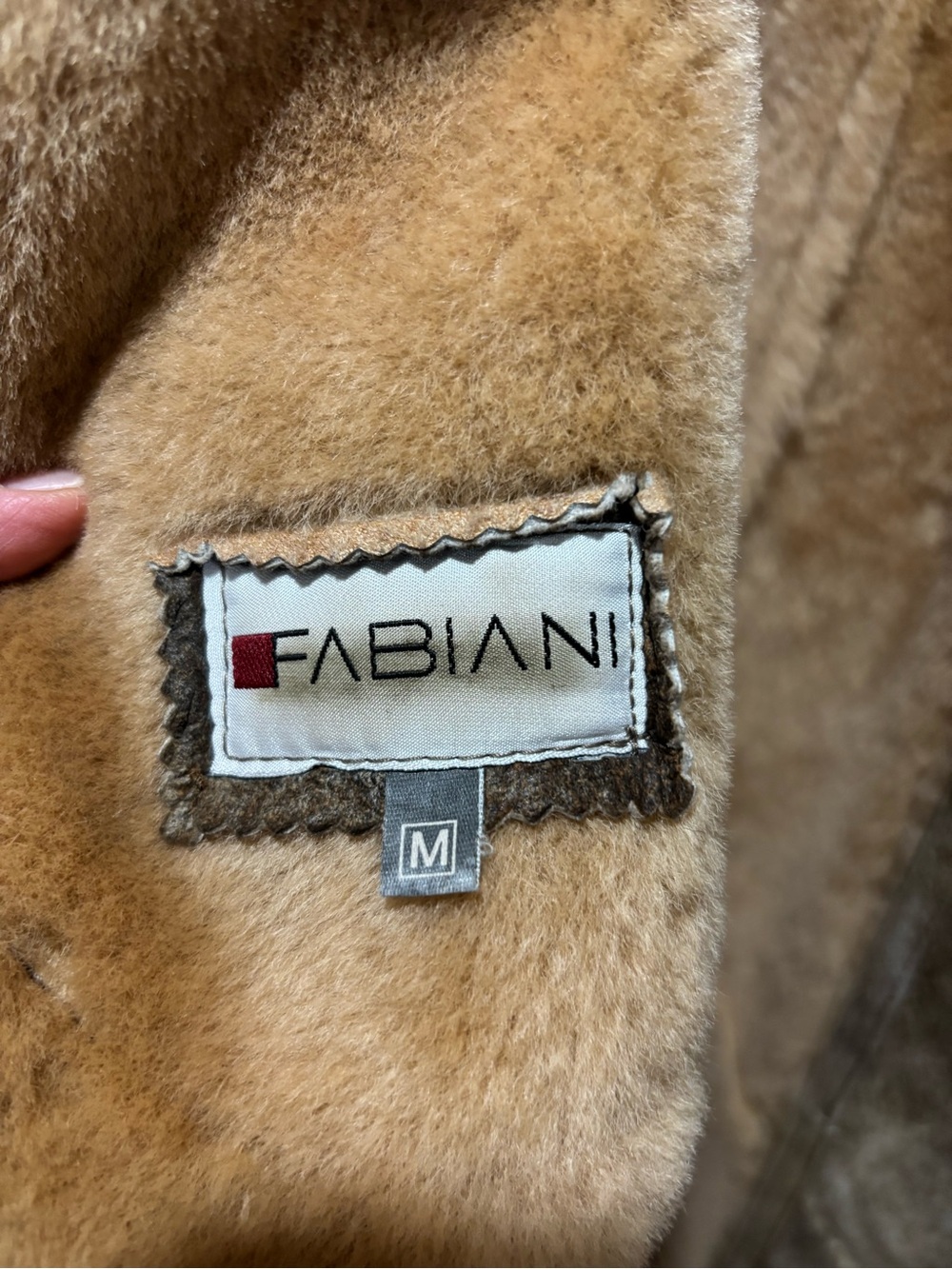 Fabiani Genuine Shearling Long Coat, Size M - Picture 3 of 6
